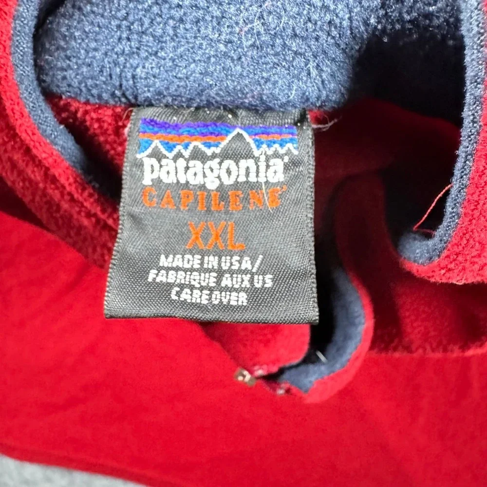 Vintage‎ Patagonia Capilene Fleece Pullover Mens XXL Red Quarter Zip Made in USA